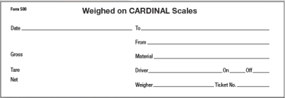 Scale Tickets Cardinal Form 500