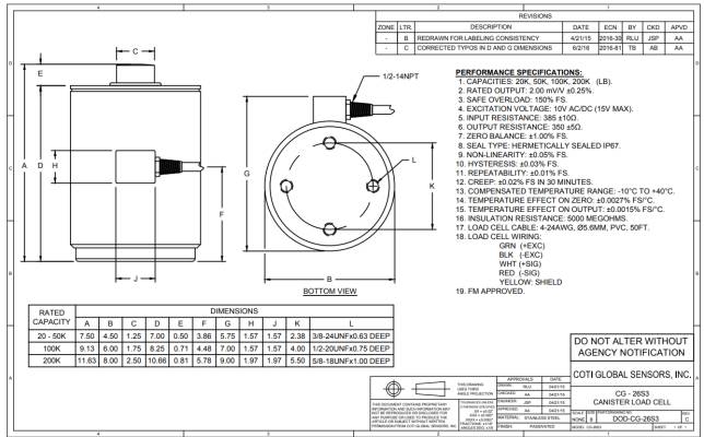 cg-26s3 load cell specifications