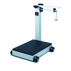 MEASURETEK Physician Scale: Mechanical, 200kg/450 lb, kg/lb, 10 3/4 in  Weighing Surface Wd