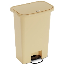 Detecto Waste Mate Plastic Waste Receptacle, 18 Gallon, Beige