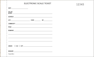 Scale Ticket ES-4 Numbered Qty 1000