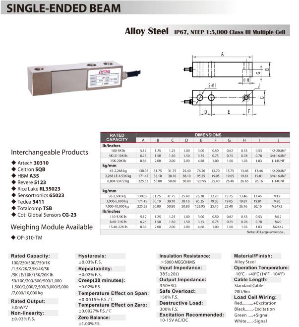 lp7110Y single end beam load cell
