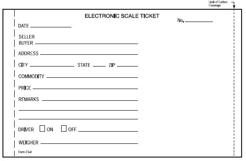 Scale Ticket SP2000 SP2200 EL250 EL500