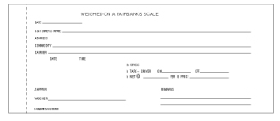 Scale Tickets 083600 Quadruplicate Carbonless Qty 1000