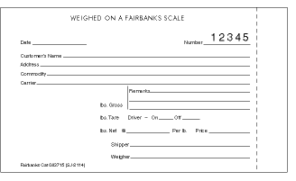 Scale Tickets SJ-2114T 083766 Numbered