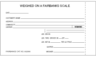 Scale Tickets Triplicate 083899 Qty 1000