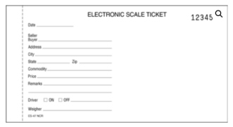 Carbonless Scale Ticket Numbered ES-47 NCR