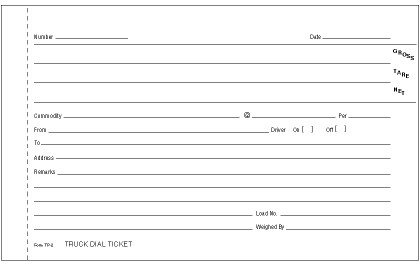 Scale Tickets TP-2 Item 43160178